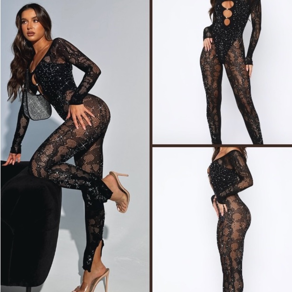 Pressure Makes Diamonds Black Long Sleeve Jumpsuit